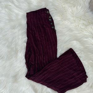 Burgundy pinstripe pants